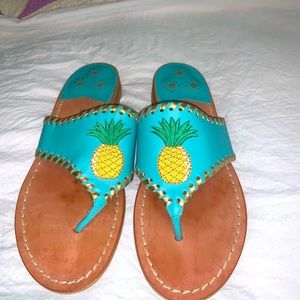 Jack Rogers Pineapple and Blue Flats
